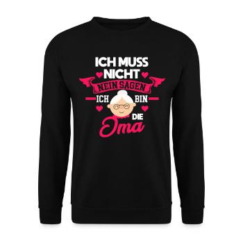 Oma Großmutter Wörterbuch Geschenk - Unisex Pullover - Schwarz - Vorne - Alina (178cm) & Michal (187cm)