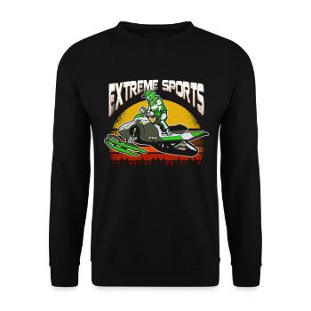 Snowmobile Wintersport Extremsportler Geschenk - Unisex Pullover - Schwarz - Vorne - Alina (178cm) & Michal (187cm)