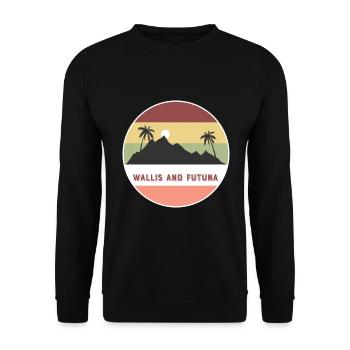 wallis und futuna Retro Land und Länder - Unisex Pullover - Schwarz - Vorne - Alina (178cm) & Michal (187cm)