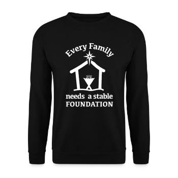 Christliche Weihnachtskrippe Jesus Family - Unisex Pullover - Schwarz - Vorne - Alina (178cm) & Michal (187cm)