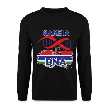 Gambia ist in meiner DNA - Unisex Pullover - Schwarz - Vorne - Alina (178cm) & Michal (187cm)