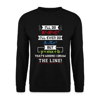 Mathe Lehrer Algebra Mathematiker Zahlen Geschenk - Unisex Pullover - Schwarz - Vorne - Alina (178cm) & Michal (187cm)
