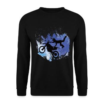 Motorcross Freestyle Freestyle Motocross Motorrad - Unisex Pullover - Schwarz - Vorne - Alina (178cm) & Michal (187cm)