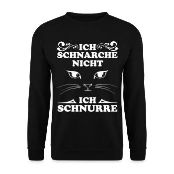 Ich Schnarche nicht ich Schnurre - Unisex Pullover - Schwarz - Vorne - Alina (178cm) & Michal (187cm)