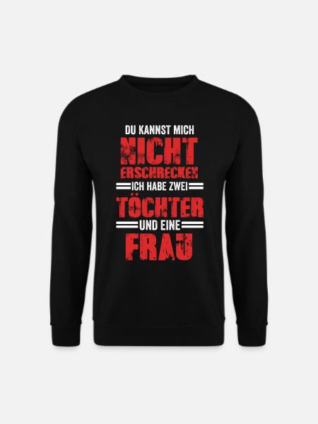 Papa Vater Vatertag Zwei Töchter - Unisex Pullover - Schwarz