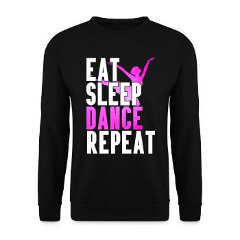 Food Sleep Dance Repetition - Unisex Sweatshirt - black - Front - Alina (178cm) & Michal (187cm)