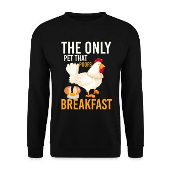 Poulet Poulet Poulet Poulet Dire Un Oeuf - Sweat-shirt Unisexe - noir - Devant - Alina (178cm) & Michal (187cm)