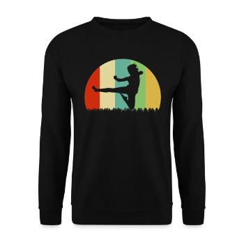 Kung Fu vintage - Sweat-shirt Unisexe - noir - Devant - Alina (178cm) & Michal (187cm)