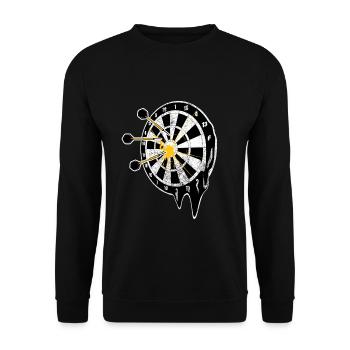 Dartpfeil Dartboard Onehundredeighty Bullseye - Unisex Pullover - Schwarz - Vorne - Alina (178cm) & Michal (187cm)