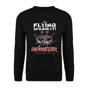 The Flying Spaghetti Monster Pastafari Atheisten - Unisex Pullover - Schwarz - Vorne - Alina (178cm) & Michal (187cm)