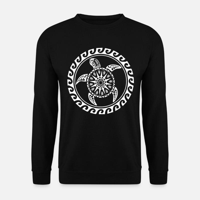 Turtle Maori Polynesia Tattoo Diver - Unisex sweater - sort