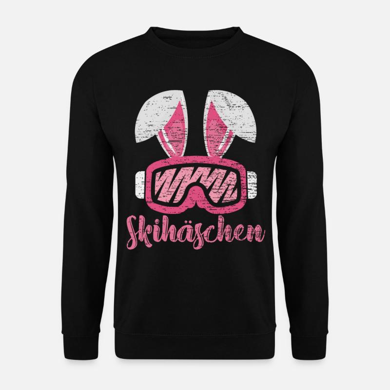 Ski Skihase Skihäschen Wintersport - Unisex Pullover - Schwarz