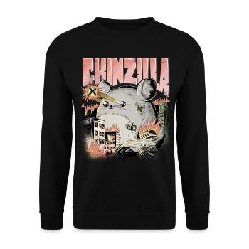 Funny CHINZILLA gift for chinchilla owners - Unisex Sweatshirt - black - Front - Alina (178cm) & Michal (187cm)