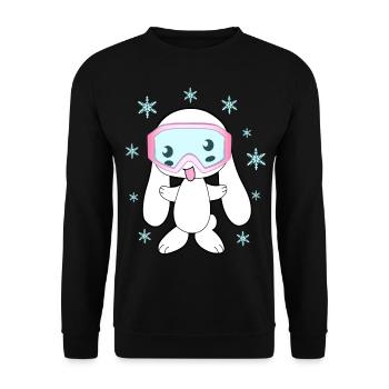 Skiing Bunny Skiing Skiing Apres Skiing - Unisex Sweatshirt - black - Front - Alina (178cm) & Michal (187cm)