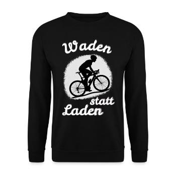 Calves Instead of Loading - Cyclists Against E-Bikes - Unisex Sweatshirt - black - Front - Alina (178cm) & Michal (187cm)