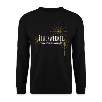 Feuerwerker aus Leidenschaft - Silvester Feuerwerk - Unisex Pullover - Schwarz - Vorne - Alina (178cm) & Michal (187cm)