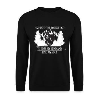 Et dans la forêt, je vais perdre la tête et trouver - Sweat-shirt Unisexe - noir - Devant - Alina (178cm) & Michal (187cm)
