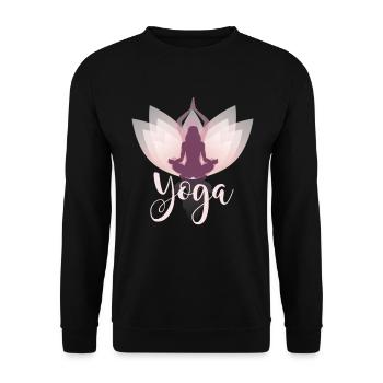 Yoga Yoga Yogi Lotus Lotus Relax Ésotérisme - Sweat-shirt Unisexe - noir - Devant - Alina (178cm) & Michal (187cm)