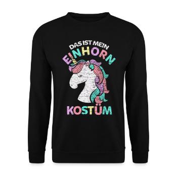 Einhorn Kostüm - Unisex Pullover - Schwarz - Vorne - Alina (178cm) & Michal (187cm)