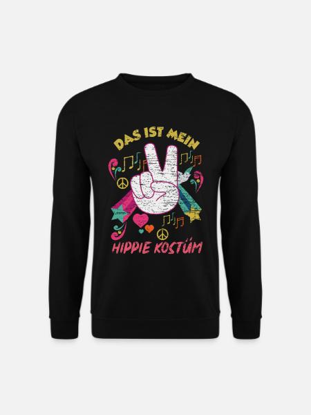 Hippie Kostüm Peace Musik Geschenk - Unisex Pullover - Schwarz
