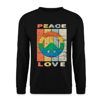 Hippie Peace Love Retro - Sweat-shirt Unisexe - noir - Devant - Alina (178cm) & Michal (187cm)