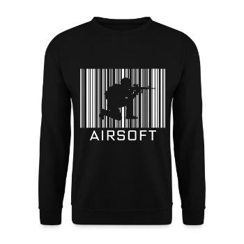 Airsoft Hobby with barcode - Unisex Sweatshirt - black - Front - Alina (178cm) & Michal (187cm)