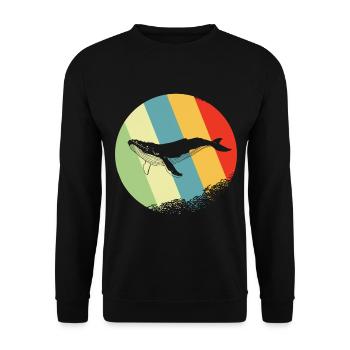 Cercle rétro et vintage de requin baleine - Sweat-shirt Unisexe - noir - Devant - Alina (178cm) & Michal (187cm)