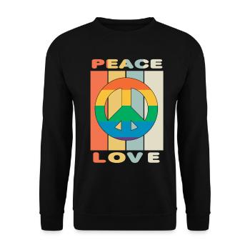 Hippie Peace Love and Rocknroll - Sweat-shirt Unisexe - noir - Devant - Alina (178cm) & Michal (187cm)