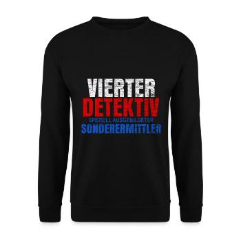 Vierter Detektiv Geschenk - Unisex Pullover - Schwarz - Vorne - Alina (178cm) & Michal (187cm)