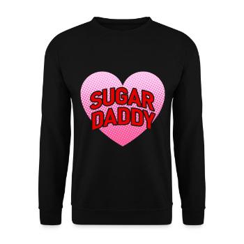Sugar Daddy with pink heart | Sayings T-shirt - Unisex Sweatshirt - black - Front - Alina (178cm) & Michal (187cm)