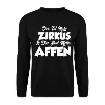 Zorkus Clown Affen Geschenk - Unisex Pullover - Schwarz - Vorne - Alina (178cm) & Michal (187cm)