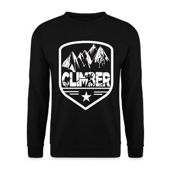 Climbing, Climbing, Climbing, Mountaineering, Mountaineering, Mountaineering - Unisex Sweatshirt - black - Front - Alina (178cm) & Michal (187cm)