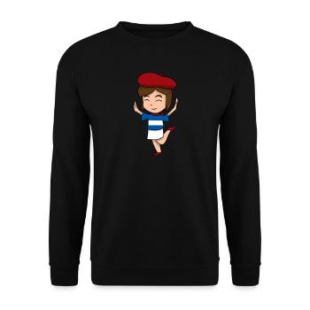 French Girl Frenchwoman Francais - Unisex Sweatshirt - black - Front - Alina (178cm) & Michal (187cm)