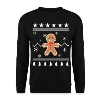 Christmas gingerbread - Unisex Sweatshirt - black - Front - Alina (178cm) & Michal (187cm)