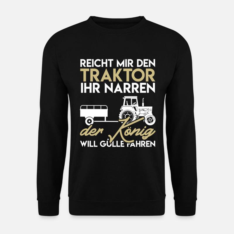 Landwirt Farmer Bauernhof Trecker Traktor Spruch - Unisex Pullover - Schwarz