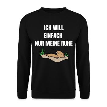Ich will einfach nur meine Ruhe Murmeltier - Unisex Pullover - Schwarz - Vorne - Alina (178cm) & Michal (187cm)