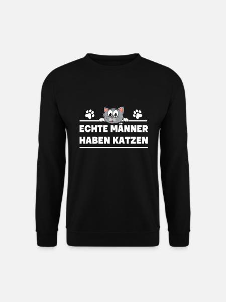 Echte Männer haben Katzen - Unisex Pullover - Schwarz