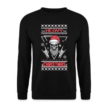 Heavy Christmas Geschenk für Heavy Fans - Unisex Pullover - Schwarz - Vorne - Alina (178cm) & Michal (187cm)