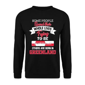 Born in Greenland - Unisex Sweatshirt - black - Front - Alina (178cm) & Michal (187cm)