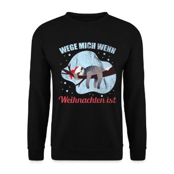Lustiges Faultier Weihnachten Outfit - Unisex Pullover - Schwarz - Vorne - Alina (178cm) & Michal (187cm)