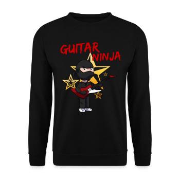 Ninja guitar guitar player guitar boy guitar - Unisex Sweatshirt - black - Front - Alina (178cm) & Michal (187cm)