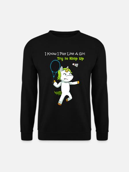 Unicorn Badminton Badmintonspielerin - Unisex Pullover - Schwarz