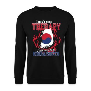 Je n'ai pas besoin de thérapie - Corée du Sud - Sweat-shirt Unisexe - noir - Devant - Alina (178cm) & Michal (187cm)