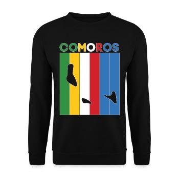 Comoros country border and flag - Unisex Sweatshirt - black - Front - Alina (178cm) & Michal (187cm)