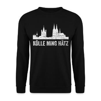 Köln Skyline - Unisex Pullover - Schwarz - Vorne - Alina (178cm) & Michal (187cm)
