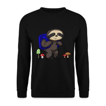 Sloth backpack fautier excursion hike - Unisex Sweatshirt - black - Front - Alina (178cm) & Michal (187cm)