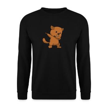 Dabbing Marmot Dab Marmot - Unisex Sweatshirt - black - Front - Alina (178cm) & Michal (187cm)