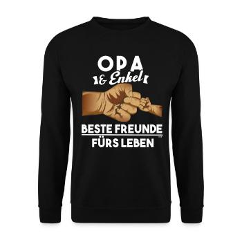 Grandpa and Grandchildren Friends for Life Grandpa - Unisex Sweatshirt - black - Front - Alina (178cm) & Michal (187cm)