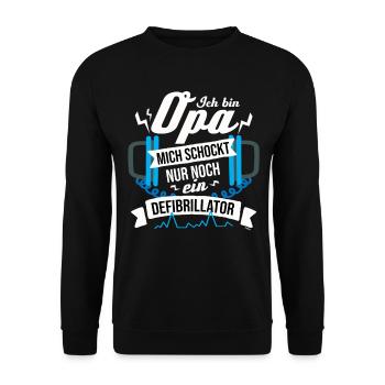 Bester Opa der Welt Fun Spruch - Unisex Pullover - Schwarz - Vorne - Alina (178cm) & Michal (187cm)