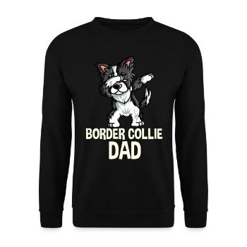 Border Collie Dad Papa Hund Spruch - Unisex Pullover - Schwarz - Vorne - Alina (178cm) & Michal (187cm)
